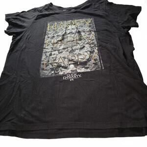 Duck Dynasty Black Graphic T-Shirt with Phil Robertson and 'Happy' Print Size 3X